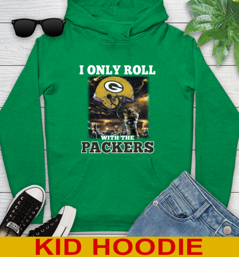 Green Bay Packers NFL Football I Only Roll With My Team Sports Youth Hoodie 8