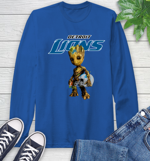 Detroit Lions NFL Football Groot Marvel Guardians Of The Galaxy Long Sleeve T-Shirt 9