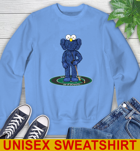 NHL Hockey Dallas Stars Kaws Bff Blue Figure Shirt Sweatshirt 11