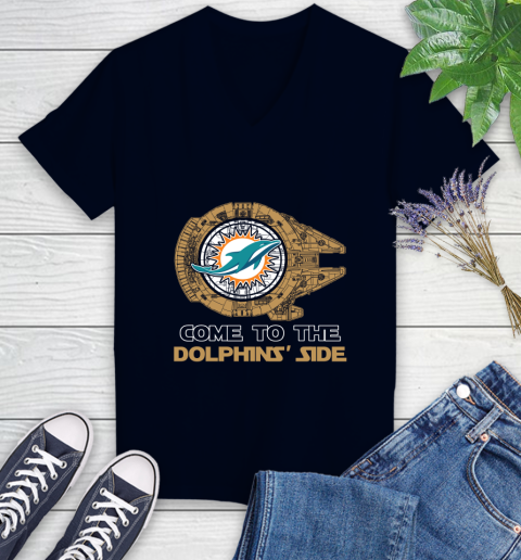 NFL Come To The Miami Dolphins Wars Football Sports Women's V-Neck T-Shirt 2