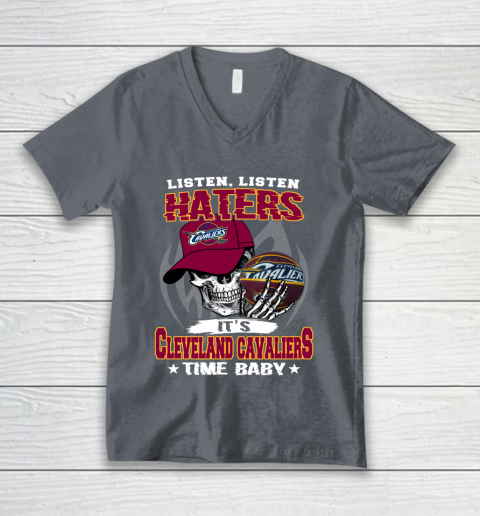 Listen Haters It is CAVALIERS Time Baby NBA V-Neck T-Shirt 4