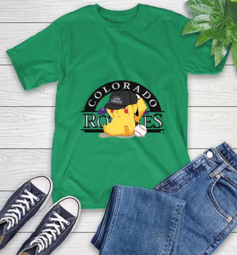 MLB Pikachu Baseball Sports Colorado Rockies T-Shirt 7