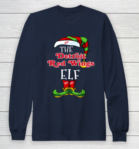 Detroit Red Wings Christmas ELF Funny NHL Long Sleeve T-Shirt 2