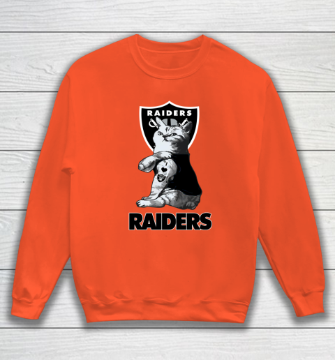 NFL Football My Cat Loves Oakland Raiders Sweatshirt 3
