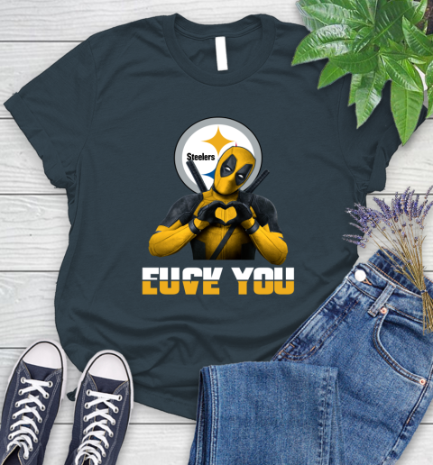 NHL Pittsburgh Steelers Deadpool Love You Fuck You Football Sports Women's T-Shirt 11