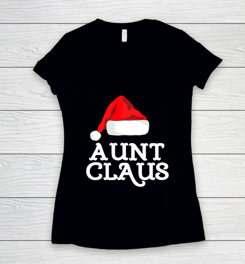 Aunt Claus Christmas Family Group Matching Pajama Women's V-Neck T-Shirt
