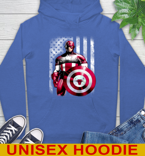 Chicago Bulls NBA Basketball Captain America Marvel Avengers American Flag Shirt Hoodie 9