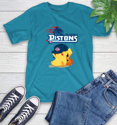NBA Pikachu Basketball Sports Detroit Pistons T-Shirt 8