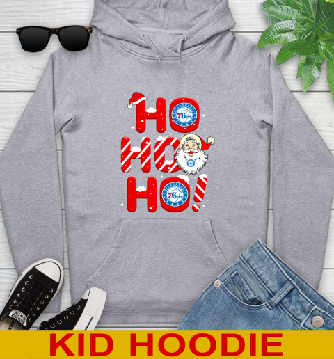 Philadelphia 76ers NBA Basketball Ho Ho Ho Santa Claus Merry Christmas Shirt Youth Hoodie 6