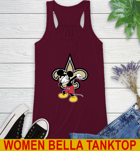 New Orleans Saints NFL Football Dabbing Mickey Disney Sports Racerback Tank 3