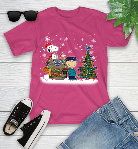 Charlotte Hornets NBA Basketball Christmas The Peanuts Movie Snoopy Championship Youth T-Shirt 11