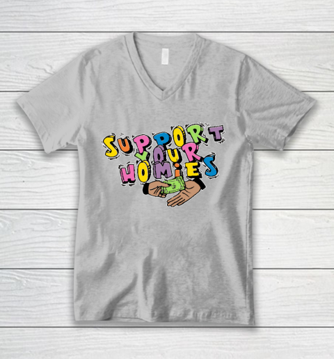 Support Your Homies V-Neck T-Shirt 2