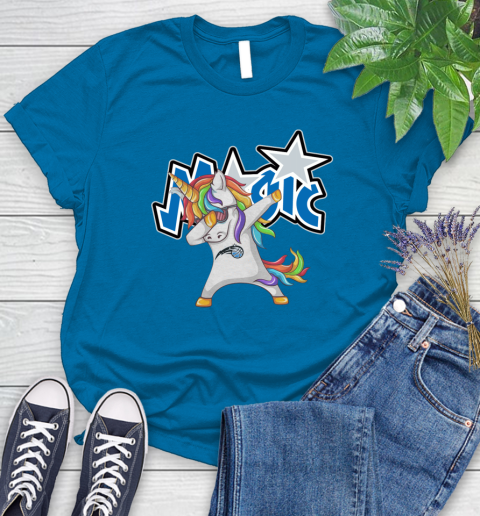 Orlando Magic NBA Basketball Funny Unicorn Dabbing Sports Women's T-Shirt 7