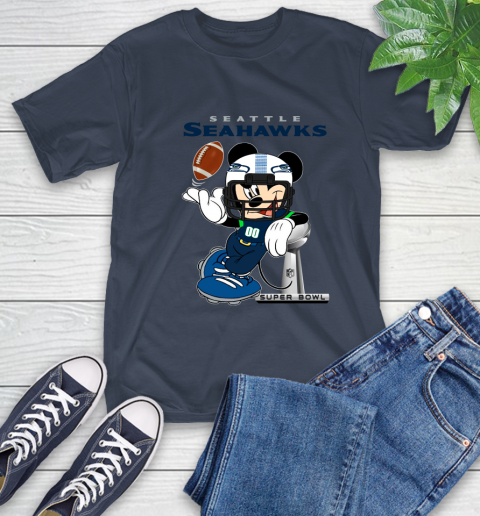 NFL Seattle Seahawks Mickey Mouse Disney Super Bowl Football T Shirt T-Shirt 4