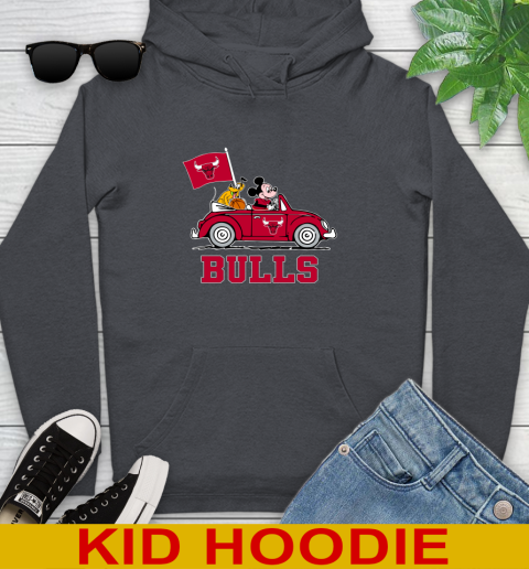 NBA Basketball Chicago Bulls Pluto Mickey Driving Disney Shirt Youth Hoodie 9