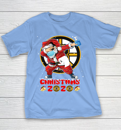 Boston Bruins Funny Santa Claus Dabbing Christmas 2020 NHL Youth T-Shirt 8