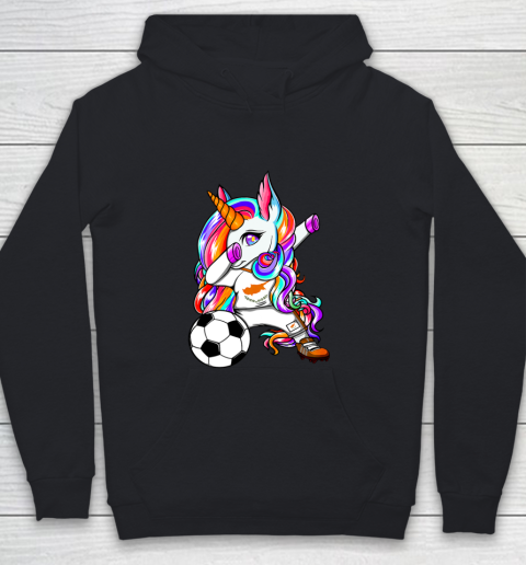 Dabbing Unicorn Cyprus Soccer Fans Jersey Cypriot Football Youth Hoodie