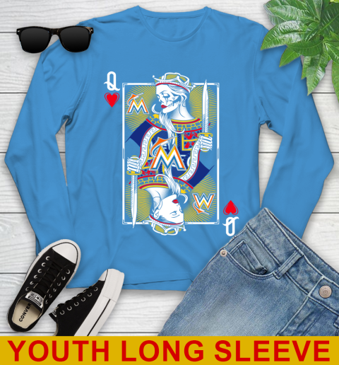 MLB Baseball Miami Marlins The Queen Of Hearts Card Shirt Youth Long Sleeve 8