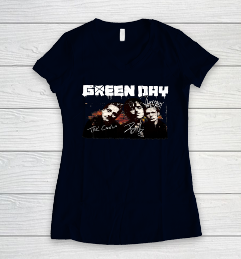 Greens Art Band Music Legend Vintage Women's V-Neck T-Shirt Tee For Sports