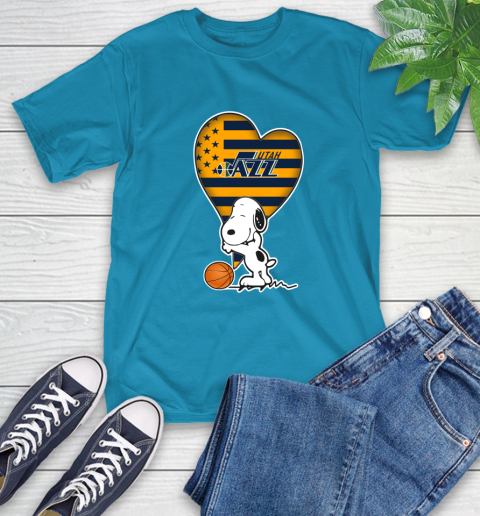 Utah Jazz NBA Basketball The Peanuts Movie Adorable Snoopy T-Shirt 8