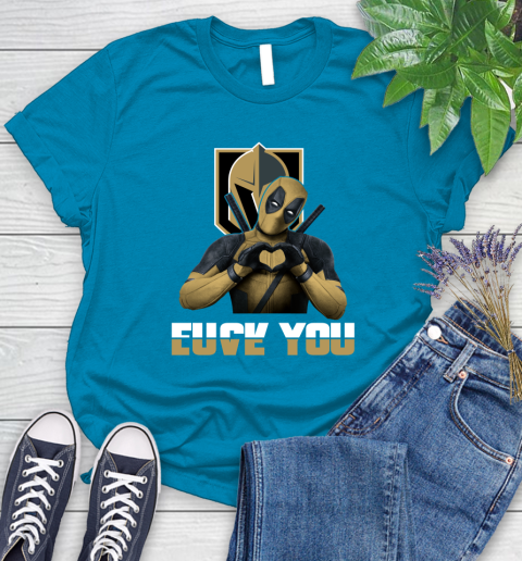 NHL Vegas Golden Knights Deadpool Love You Fuck You Hockey Sports Women's T-Shirt 10