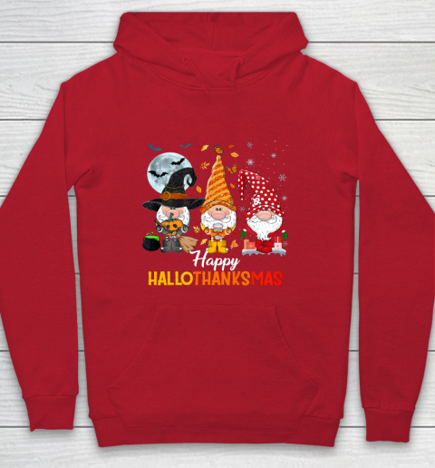 Gnomes Halloween And Merry Christmas Happy Hallothanksmas Hoodie 7