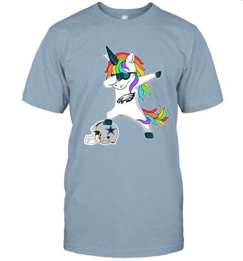 Football Dabbing Unicorn Steps On Helmet Philadelphia Eagles Unisex Jersey Tee