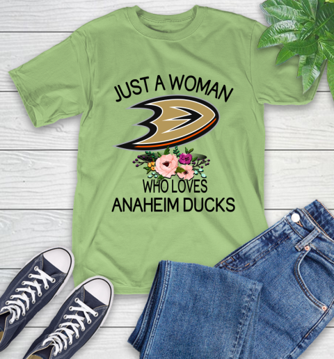 NHL Just A Woman Who Loves Anaheim Ducks Hockey Sports T-Shirt 9