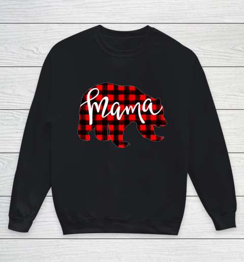 Womens Red Plaid Mama Bear Shirt Matching Pajama Family Buffalo Youth Sweatshirt