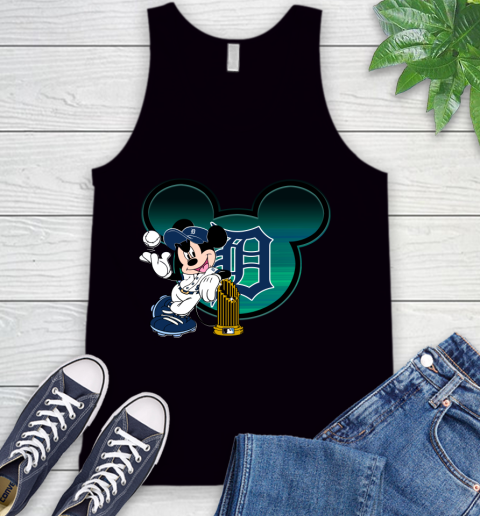 MLB Detroit Tigers The Commissioner's Trophy Mickey Mouse Disney Tank Top 2
