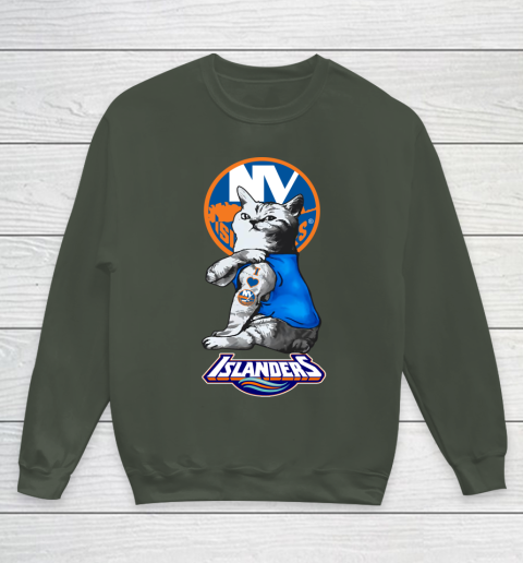 NHL My Cat Loves New York Islanders Hockey Youth Sweatshirt 8