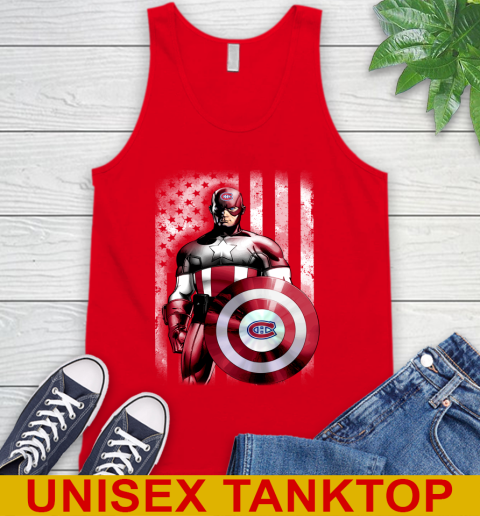 Montreal Canadiens NHL Hockey Captain America Marvel Avengers American Flag Shirt Tank Top 5