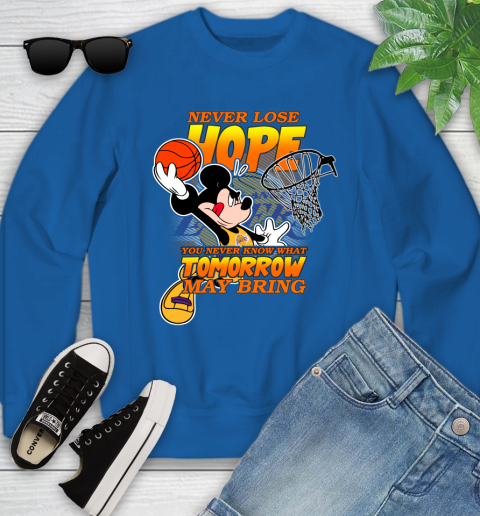 Los Angeles Lakers NBA Basketball Mickey Disney Never Lose Hope Youth Sweatshirt 7