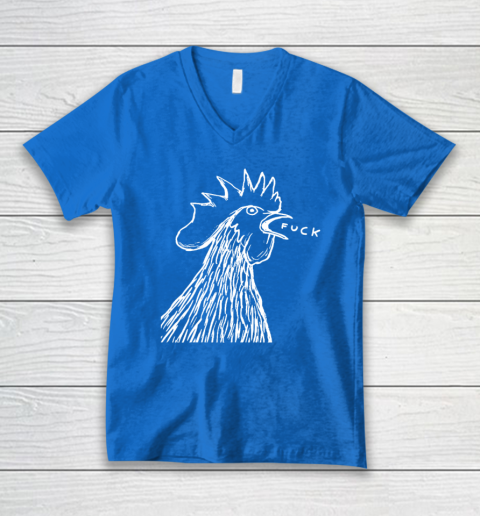 Funny Chicken Rooster Saying FUCK V-Neck T-Shirt 4
