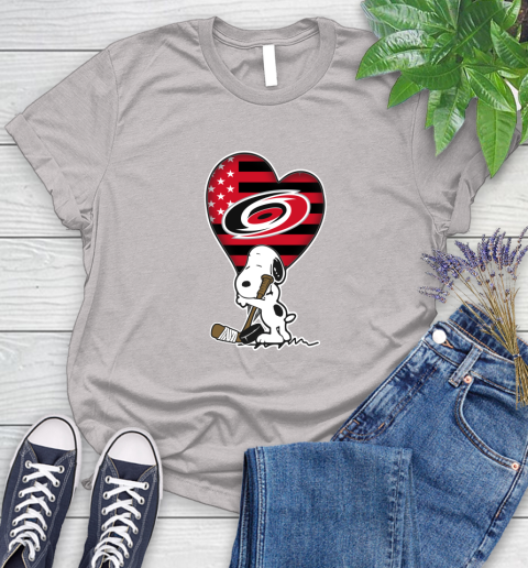 Carolina Hurricanes NHL Hockey The Peanuts Movie Adorable Snoopy Women's T-Shirt 10
