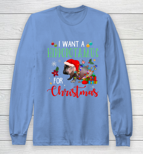 I Want A Hippopotamus For Christmas Hippo Fiona Long Sleeve T-Shirt 8