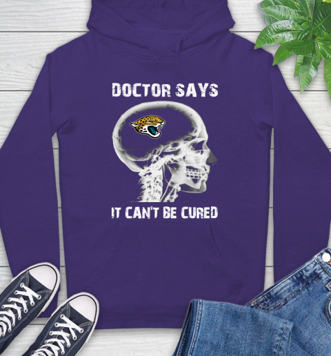 NFL Jacksonville Jaguars Football Skull It Can't Be Cured Shirt Hoodie 5