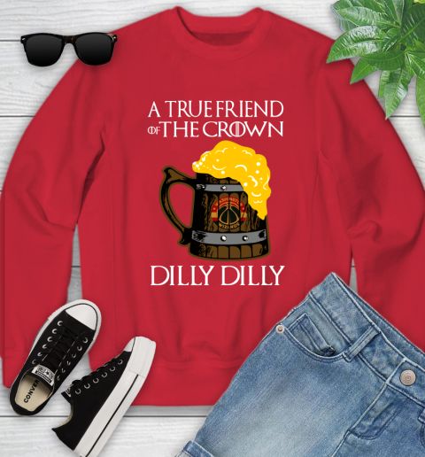 NBA Washington Wizards A True Friend Of The Crown Game Of Thrones Beer Dilly Dilly Basketball Youth Sweatshirt 8