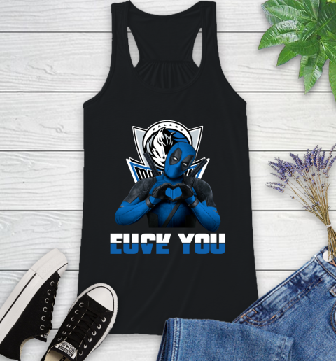 NBA Dallas Mavericks Deadpool Love You Fuck You Basketball Sports Racerback Tank