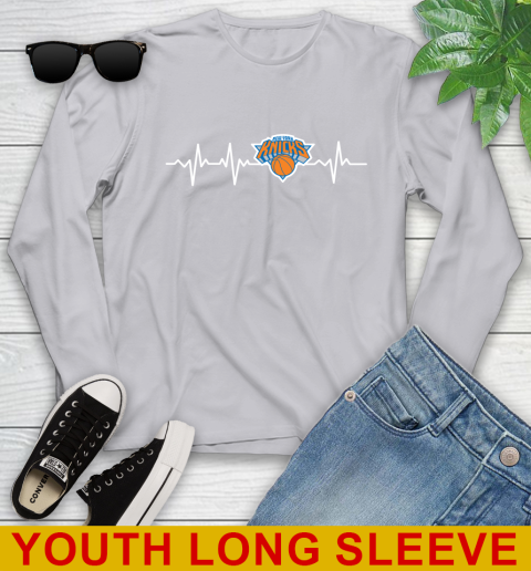 New York Knicks NBA Basketball Heart Beat Shirt Youth Long Sleeve 5