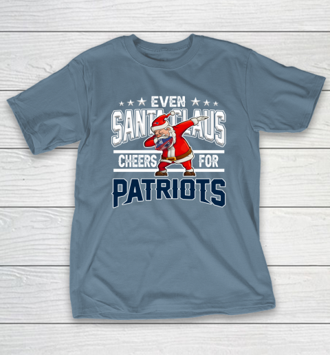 New England Patriots Even Santa Claus Cheers For Christmas NFL T-Shirt 6