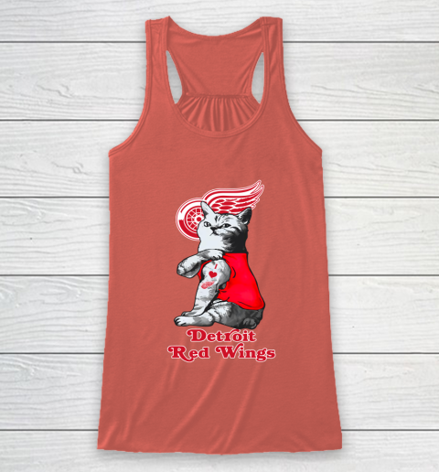 NHL My Cat Loves Detroit Red Wings Hockey Racerback Tank 3