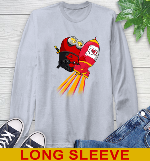 NFL Football Kansas City Chiefs Deadpool Minion Marvel Shirt Long Sleeve T-Shirt 6
