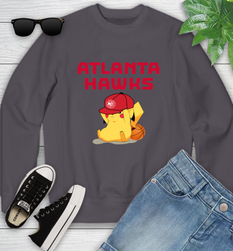 NBA Pikachu Basketball Sports Atlanta Hawks Youth Sweatshirt 6