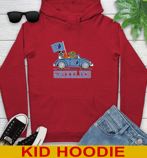 NBA Basketball Memphis Grizzlies Darth Vader Baby Yoda Driving Star Wars Shirt Youth Hoodie 11