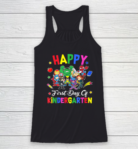 Happy First Day 1st grade Superheroes Back To School Racerback Tank