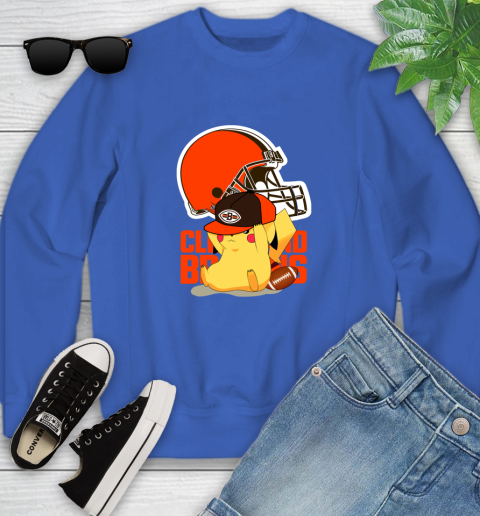 NFL Pikachu Football Sports Cleveland Browns Youth Sweatshirt 8