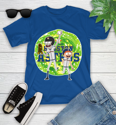 MLB Houston Astros Rick And Morty Commissioner's Trophy Baseball Sports Youth T-Shirt 9