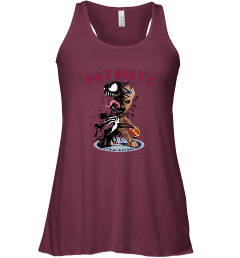NFL New England Patriots Football Venom Groot Guardians Of The Galaxy p1mBE1O270z flowy tank 32 95 151514 front maroon