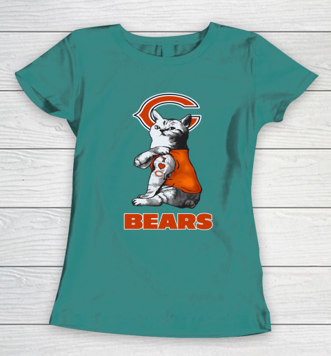 NFL Football My Cat Loves Chicago Bears Women's T-Shirt 10